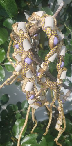 EM-Keramikhalsband goldgelb lila - 35 cm